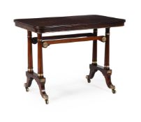 Y A REGENCY ROSEWOOD AND GILT METAL MOUNTED LIBRARY TABLE, IN THE MANNER OF GEORGE OAKLEY, CIRCA 181