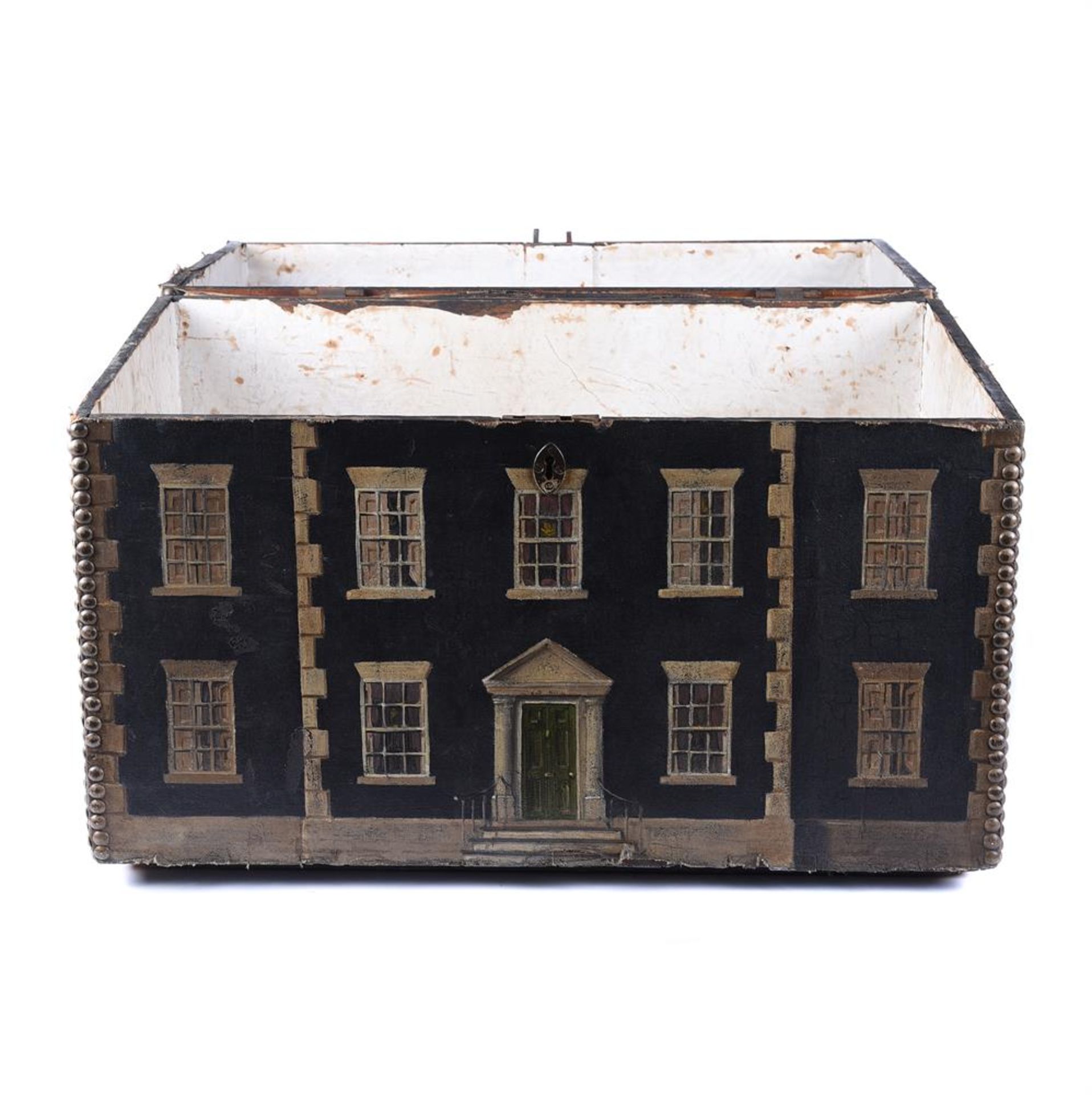 AN UNUSUAL PAINTED 'COUNTRY HOUSE' BOX OR TRUNK, LATE 18TH/EARLY 19TH CENTURY AND LATER - Image 3 of 6