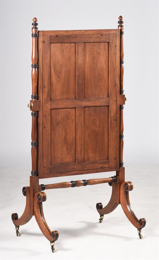 A REGENCY MAHOGANY AND EBONISED CHEVAL MIRROR, ATTRIBUTED TO GILLOWS, CIRCA 1815 - Image 6 of 6