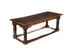 AN OAK REFECTORY TABLE, LATE 17TH CENTURY
