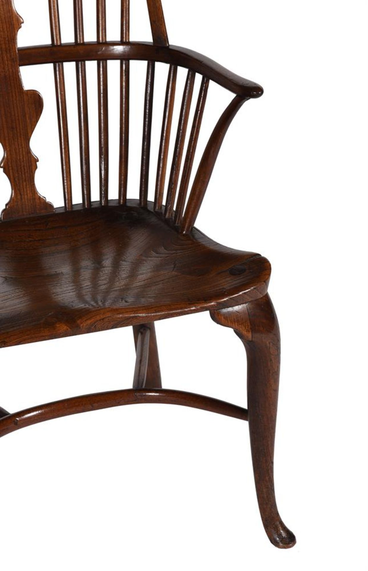 A FRUITWOOD, ELM AND ASH WINDSOR ARMCHAIR, LAST QUARTER 18TH CENTURY - Image 4 of 6