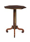 Y A ROSEWOOD AND GILT METAL OCTAGONAL TRIPOD TABLE, EARLY 19TH CENTURY