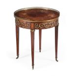 Y A CONTINENTAL AMARANTH AND MARQUETRY OCCASIONAL TABLE, LATE 18TH/ EARLY 19TH CENTURY