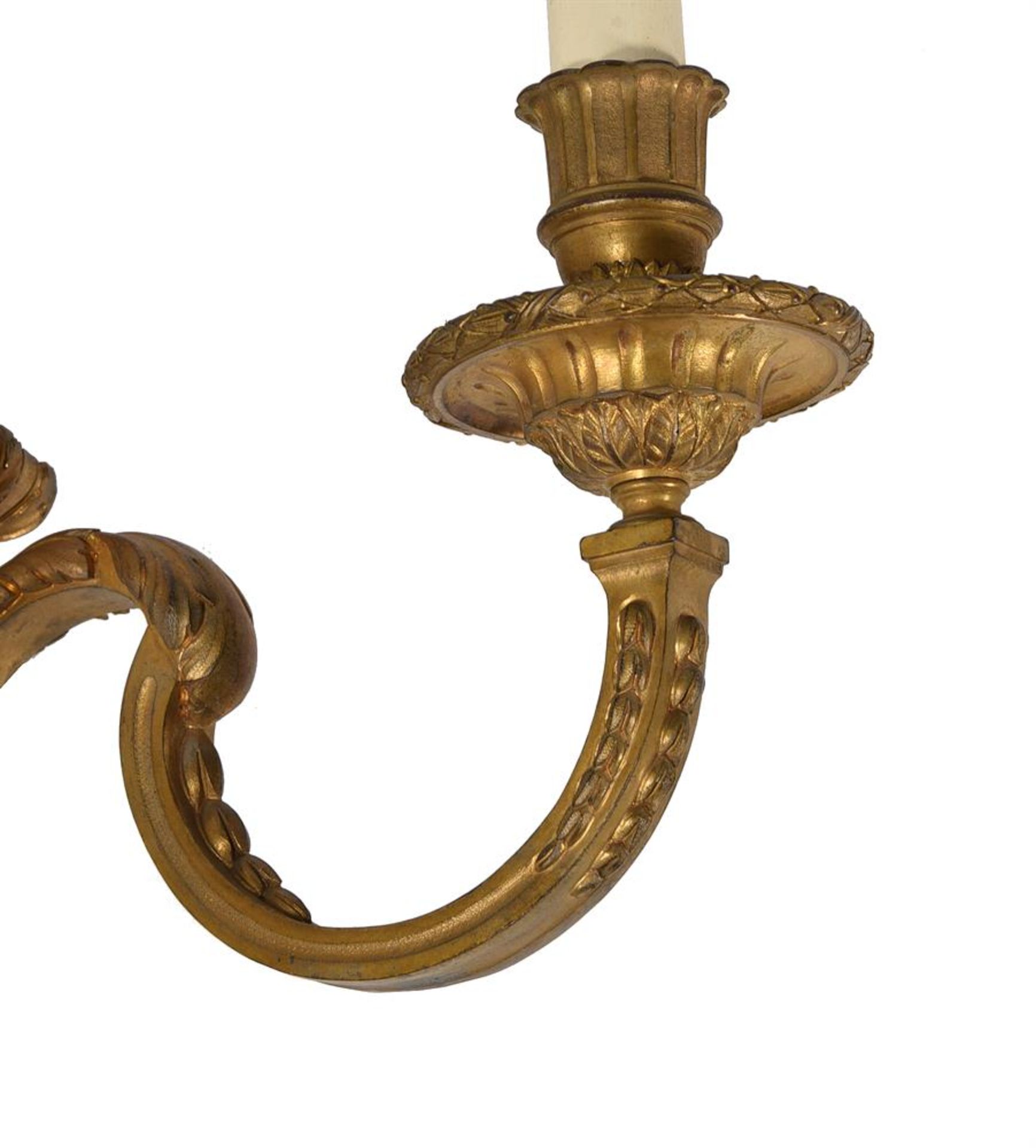 A SET OF FOUR LARGE ORMOLU TWIN LIGHT WALL APPLIQUES, FRENCH, 19TH CENTURY - Image 4 of 4