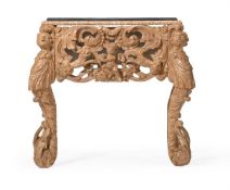 A CHARLES II CARVED PINE CABINET STAND, CIRCA 1680