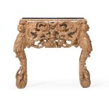A CHARLES II CARVED PINE CABINET STAND, CIRCA 1680