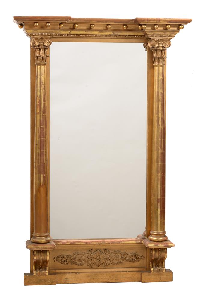 A LARGE REGENCY ARCHITECTURAL MIRROR, CIRCA 1815