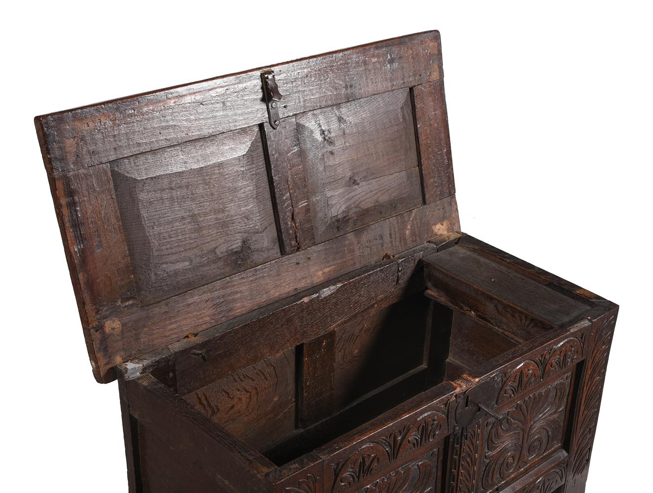 A CHARLES II OAK CHEST OR COFFER, CIRCA 1660 - Image 4 of 4
