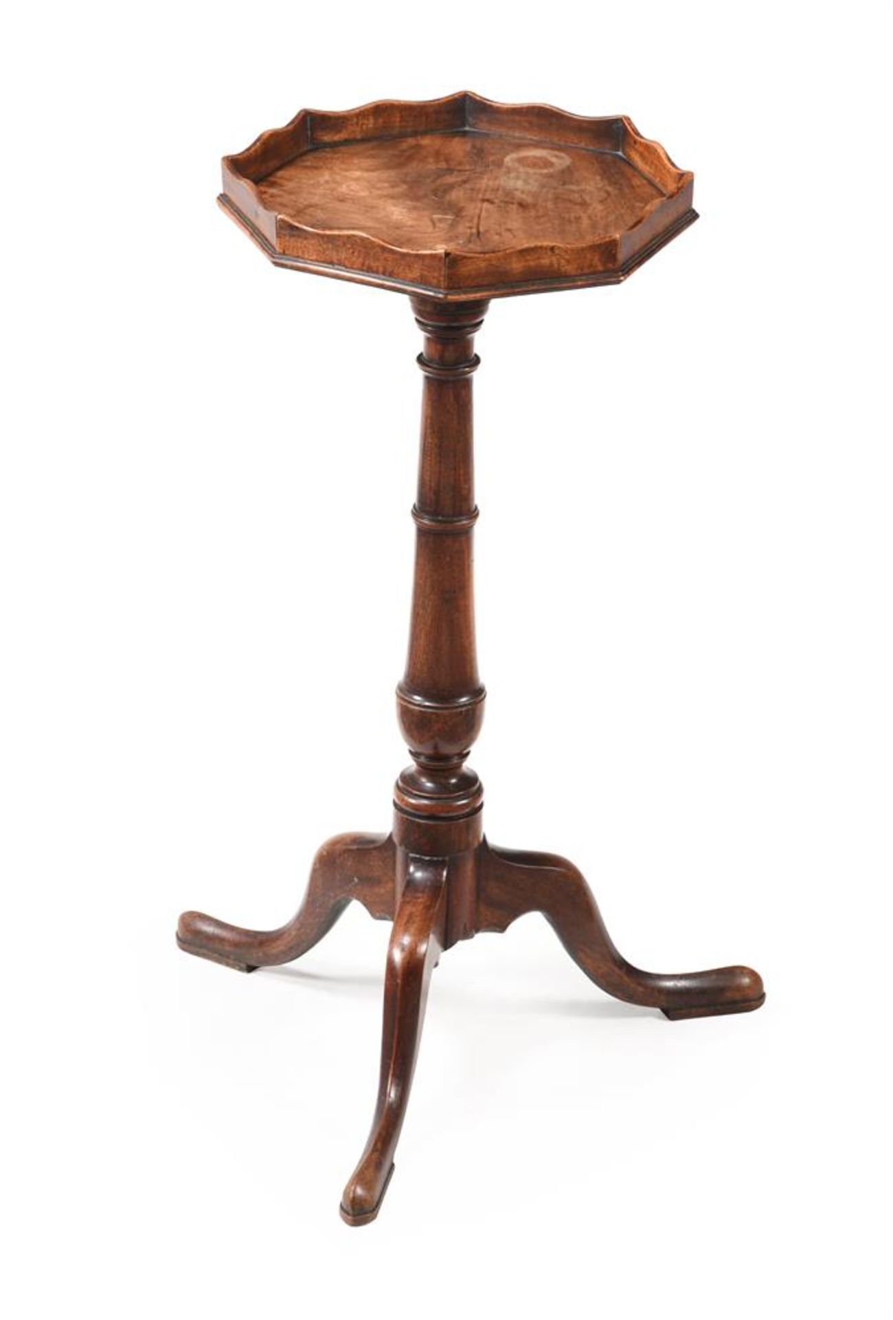 A GEORGE III MAHOGANY OCTAGONAL CANDLE STAND, CIRCA 1770