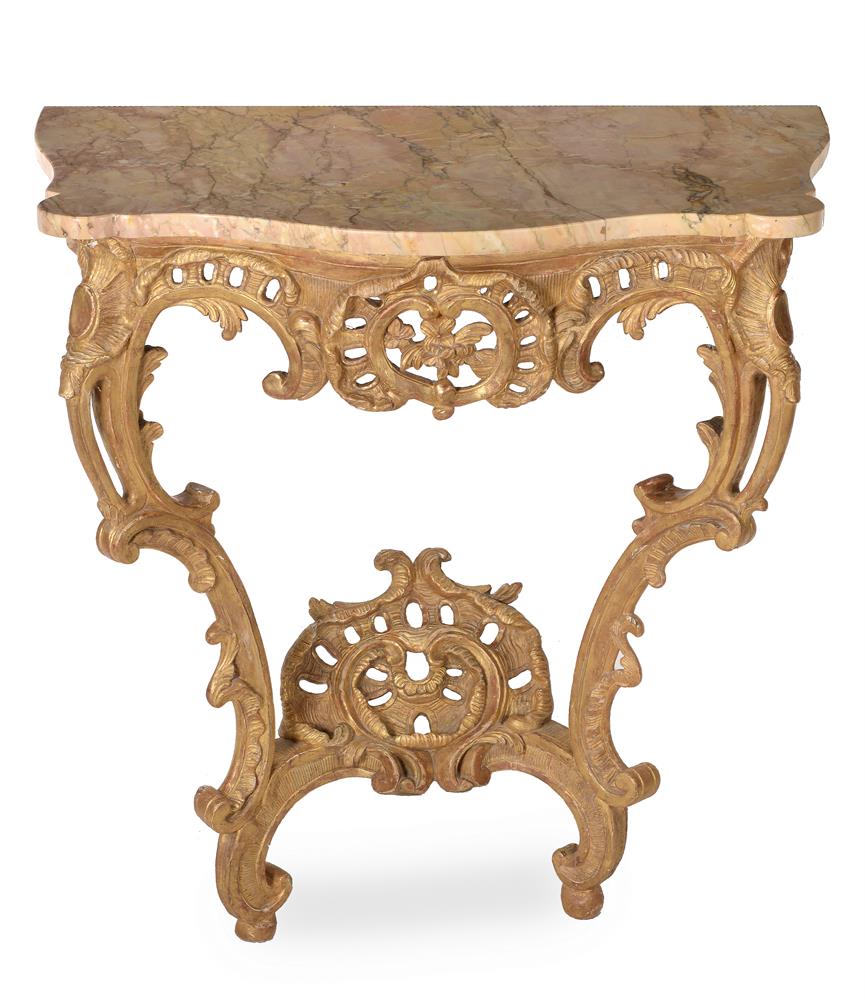 A LOUIS XV CARVED GILTWOOD CONSOLE TABLE, MID 18TH CENTURY - Image 2 of 5