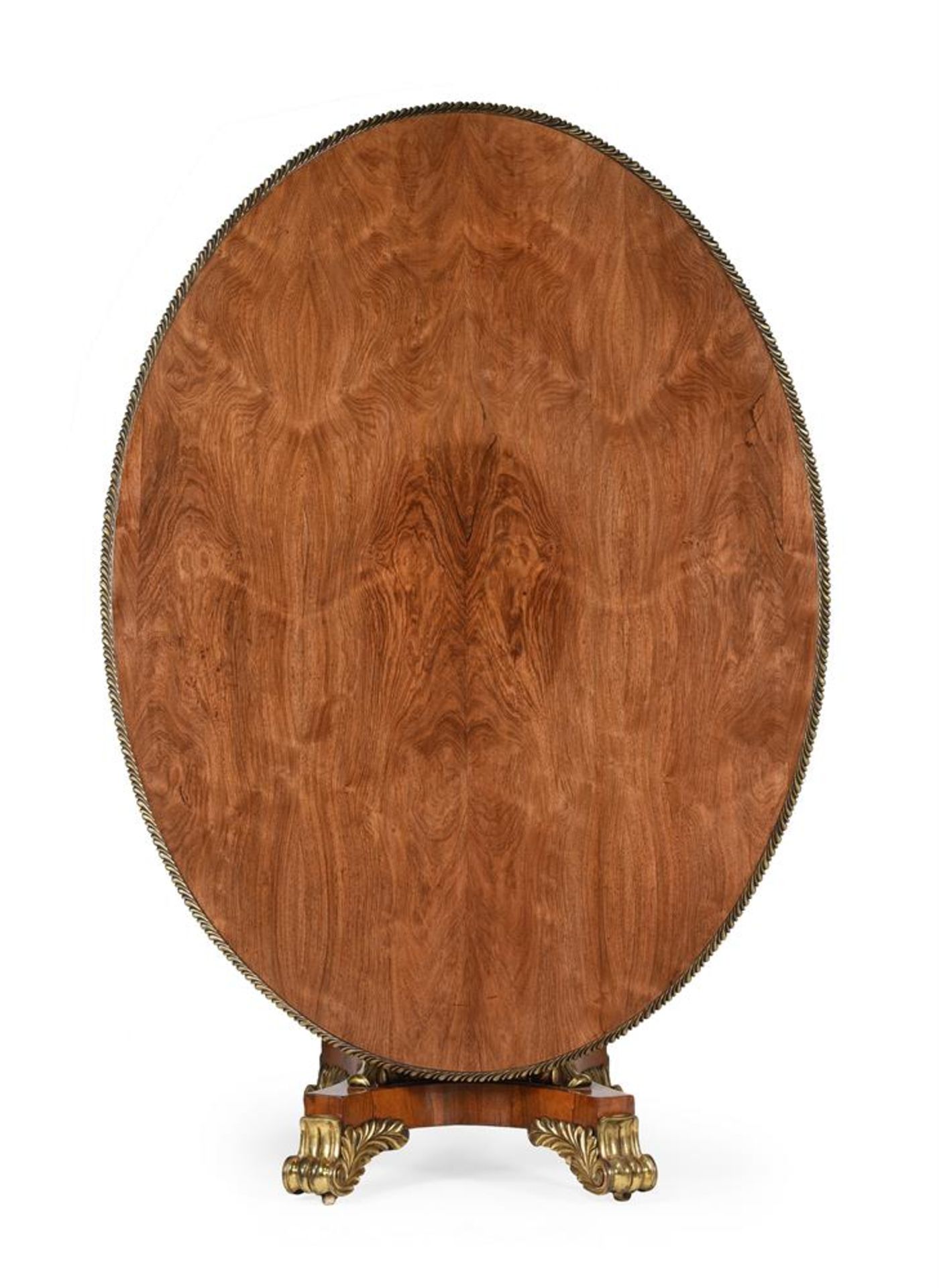 Y A GEORGE IV ROSEWOOD AND GILT METAL MOUNTED OVAL CENTRE TABLE, CIRCA 1830 - Bild 2 aus 5