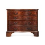 A GEORGE III MAHOGANY SERPENTINE CHEST OF DRAWERS, CIRCA 1770