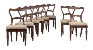 Y A SET OF TWELVE GEORGE IV ROSEWOOD DINING CHAIRS, BY GILLOWS, CIRCA 1825