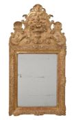 A FRENCH CARVED GILTWOOD MIRROR, 18TH CENTURY