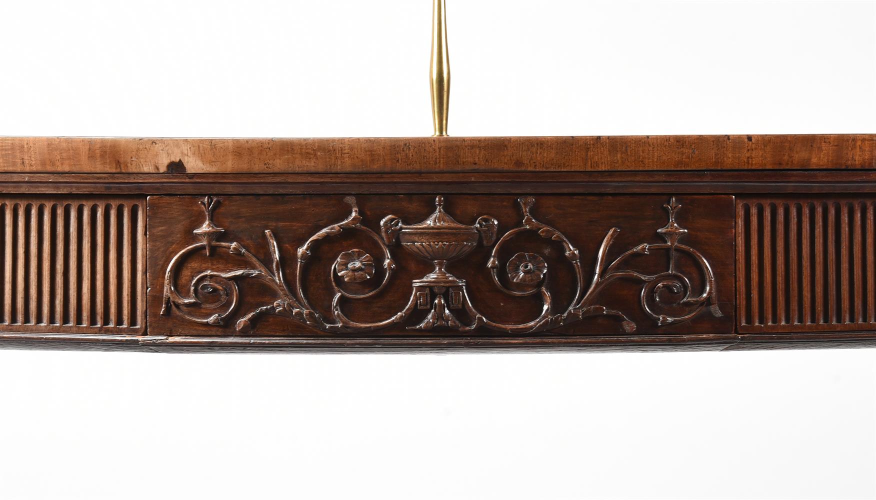 A FINE GEORGE III MAHOGANY SERPENTINE FRONTED SERVING TABLE, AFTER DESIGNS BY LINNELL OR ADAM - Image 2 of 7