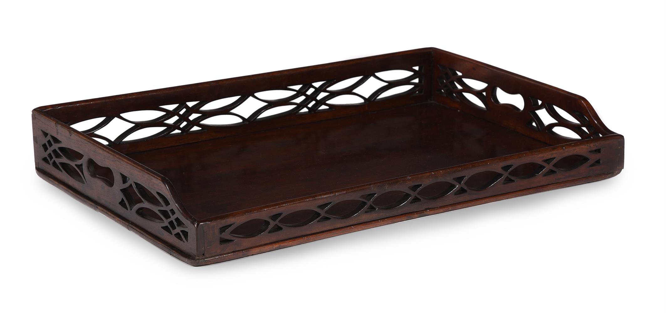 A GEORGE III MAHOGANY BUTLERS TRAY ON STAND, CIRCA 1780 - Image 4 of 5