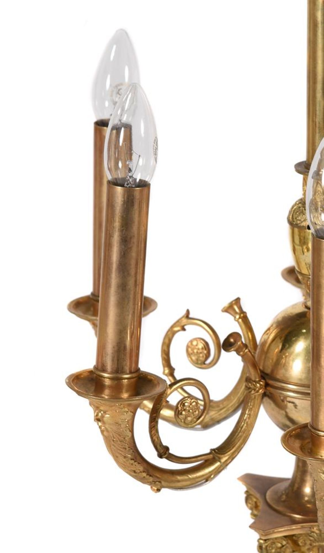 A PAIR OF FRENCH ORMOLU, BRONZE AND ROUGE GRIOTTE MARBLE SEVEN LIGHT CANDELABRA, 19TH CENTURY - Bild 5 aus 5