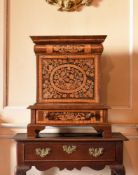 A WILLIAM AND MARY WALNUT AND MARQUETRY TABLE TOP CABINET, LATE 17TH CENTURY