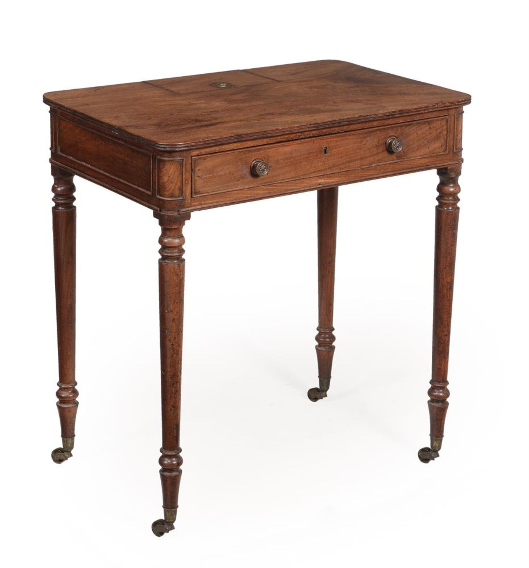 A CLOSELY MATCHED PAIR OF GEORGE IV MAHOGANY CHAMBER TABLES, ATTRIBUTED TO GILLOWS, CIRCA 1820 - Bild 4 aus 9