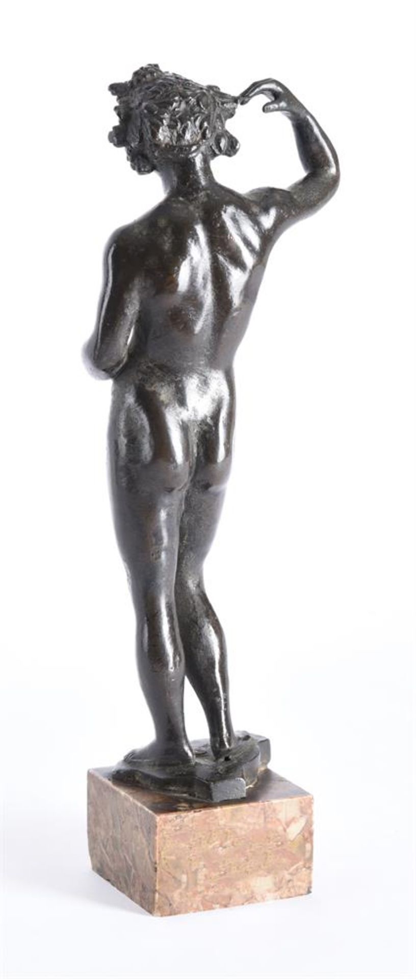 A BRONZE ANDIRON FIGURE OF BACCHUS, 17TH CENTURY, VENETIAN - Image 3 of 3