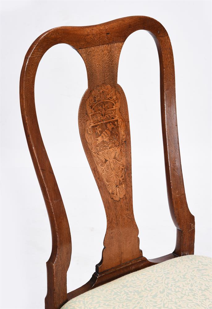 A SET OF FOUR GEORGE II WALNUT AND MARQUETRY DINING CHAIRS, CIRCA 1730 - Image 4 of 6