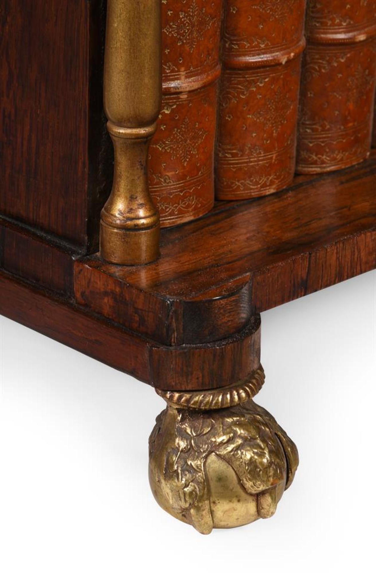 Y A REGENCY ROSEWOOD AND PARCEL GILT 'WATERFALL' OPEN BOOKCASE, CIRCA 1815 - Image 3 of 3