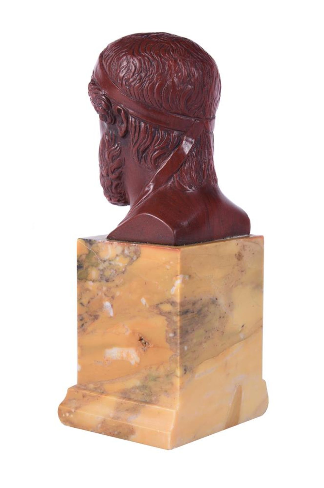 AFTER THE ANTIQUE, A 'GRAND TOUR' STYLE ROSSO ANTICO BUST OF PLATO, PROBABLY 20TH CENTURY - Image 3 of 4
