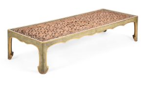A PAINTED AND PARCEL GILT LOW TABLE, 20TH CENTURY