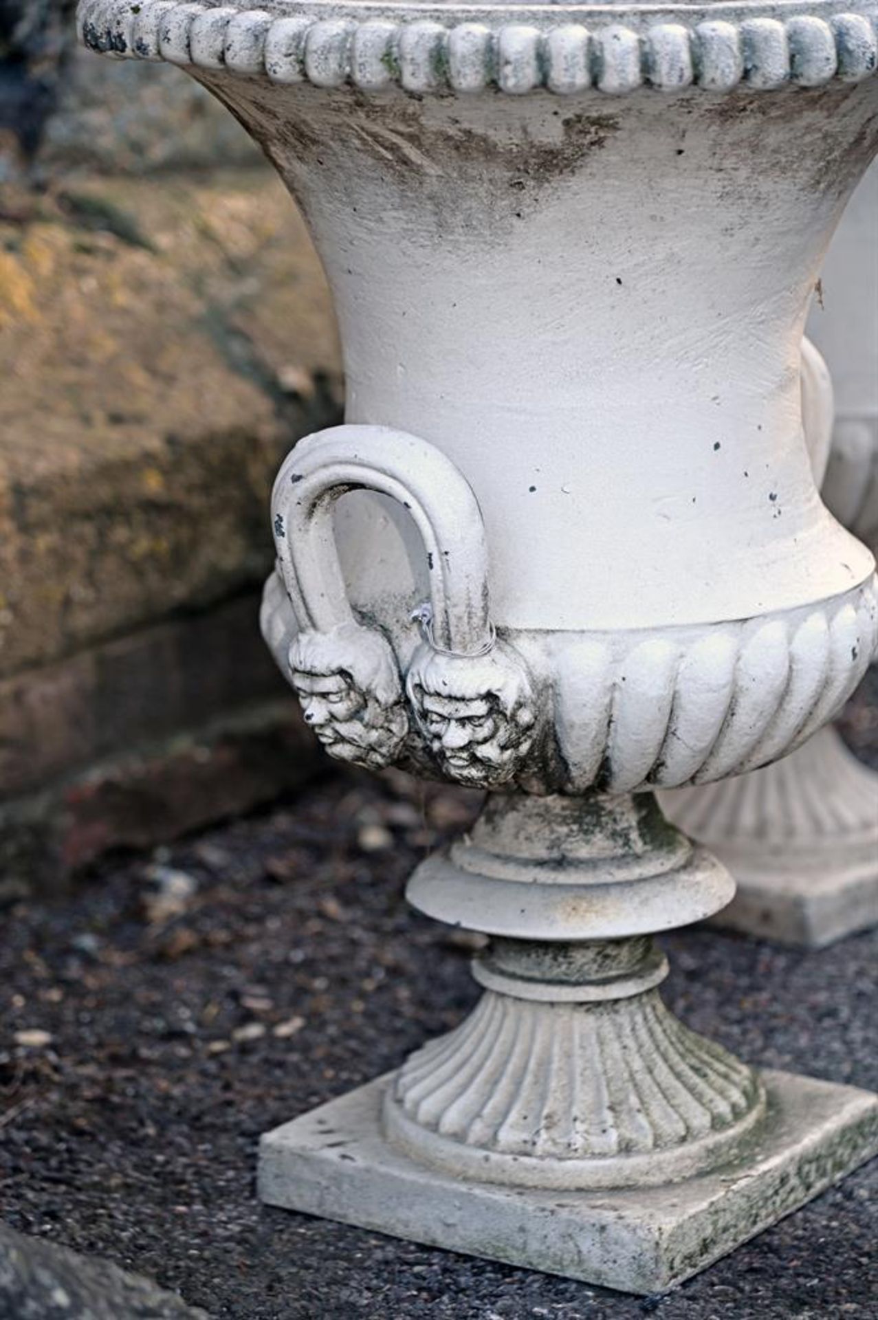 A PAIR OF CAST IRON CAMPANA URNS, 19TH CENTURY - Image 2 of 2