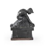RUBY LEVICK BAILEY (WELSH, 1871-1940), A BRONZE GROUP OF A MERCHILD ON A FLOATING BARREL, DATED 1912