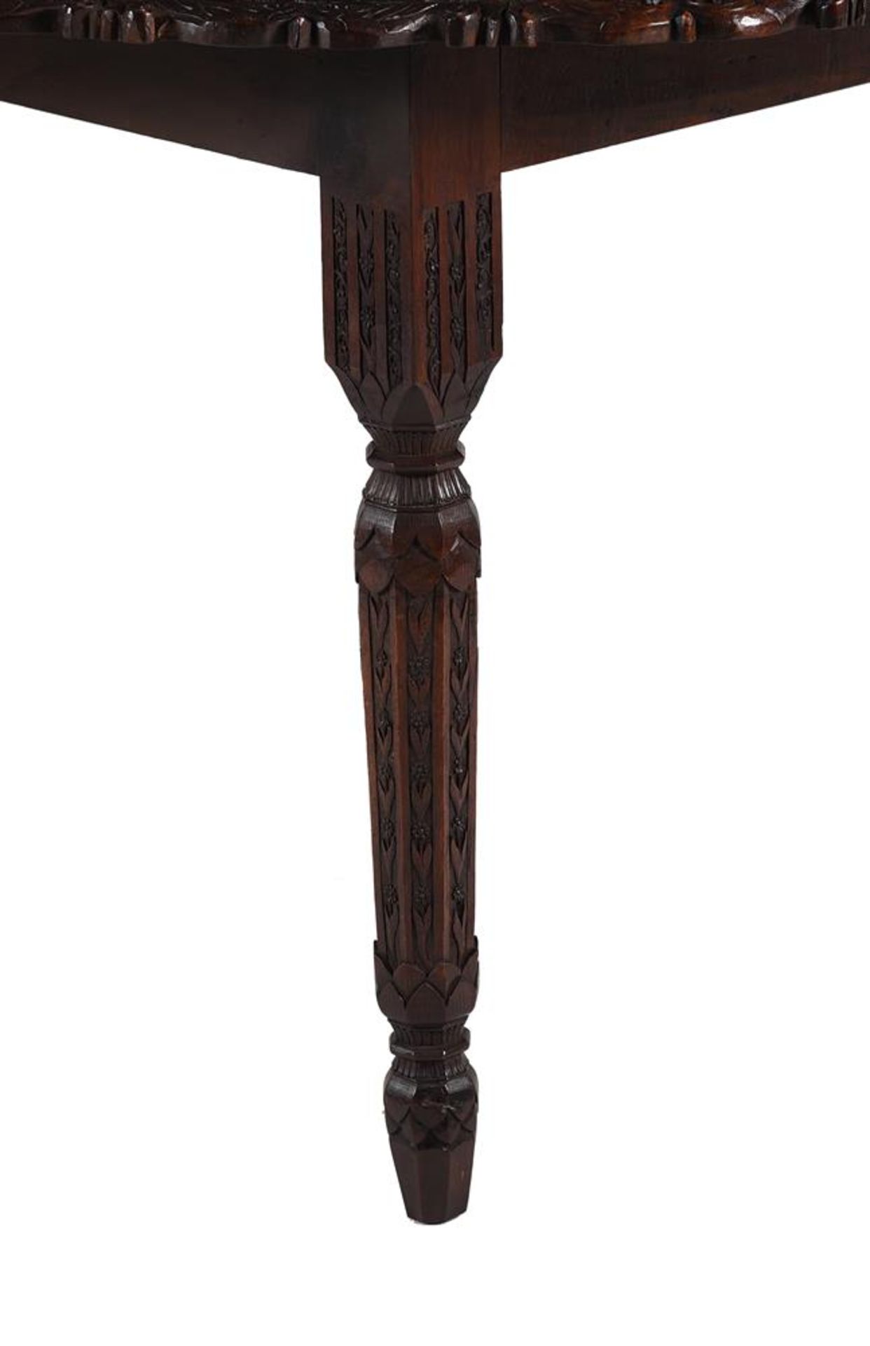 AN ANGLO INDIAN CARVED EXOTIC HARDWOOD CENTRE OR DINING TABLE, 19TH CENTURY - Image 3 of 7