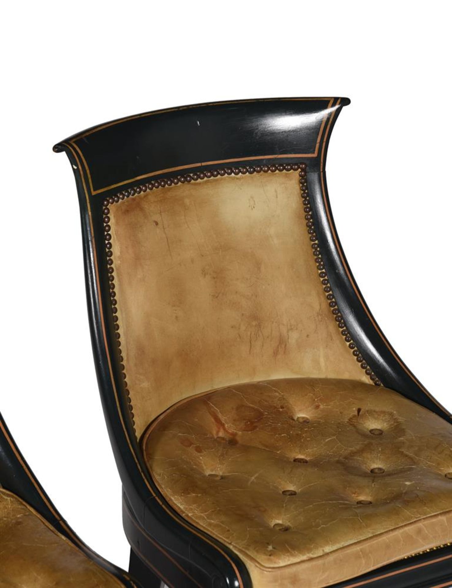 A SET OF FOUR GEORGE IV PAINTED AND PARCEL GILT CHAIRS, CIRCA 1830 - Image 4 of 4