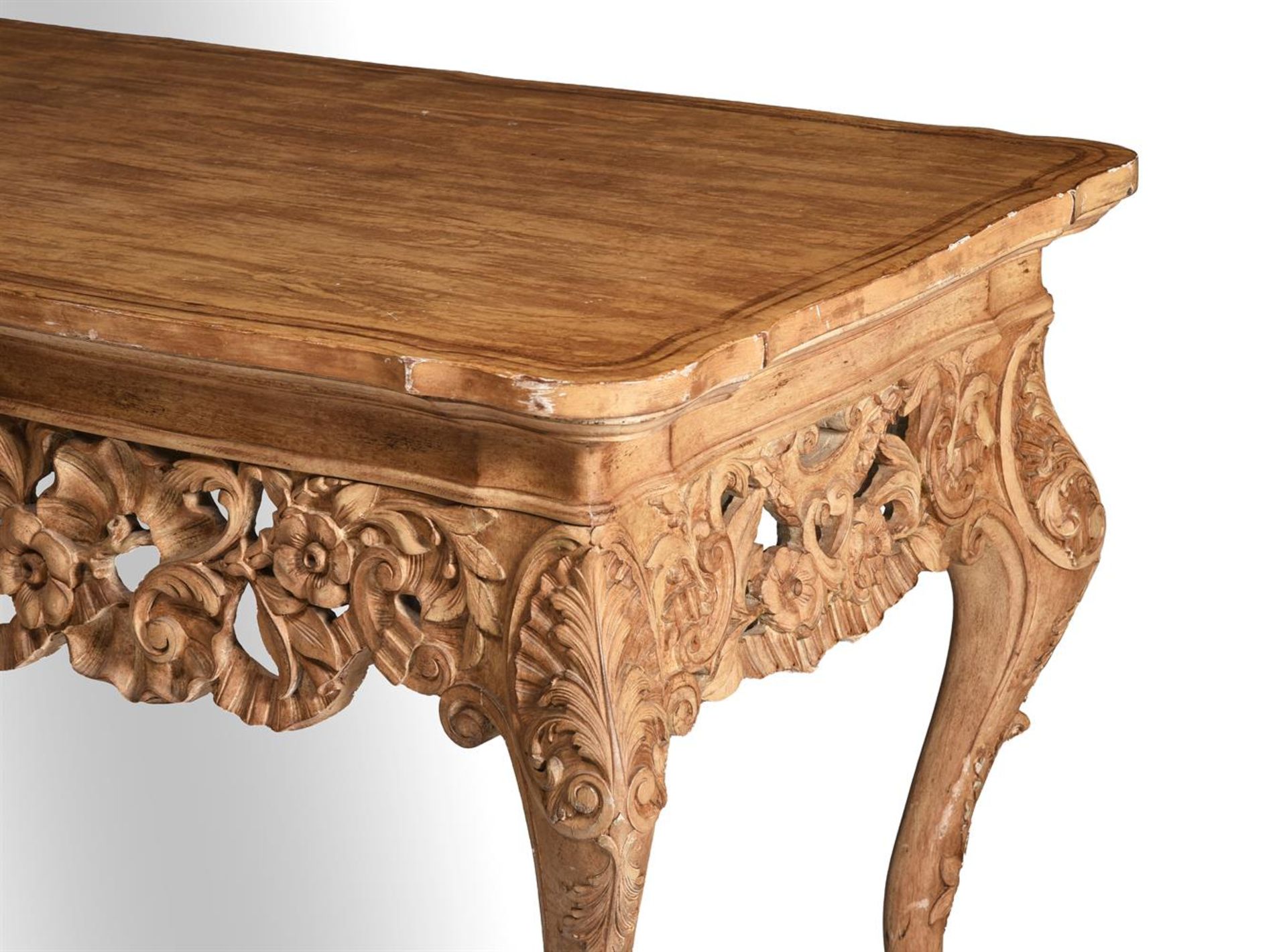 A 'GRAINED' CONSOLE OR CENTRE TABLE, IN GEORGE II STYLE, PROBABLY FIRST HALF 20TH CENTURY - Image 6 of 10