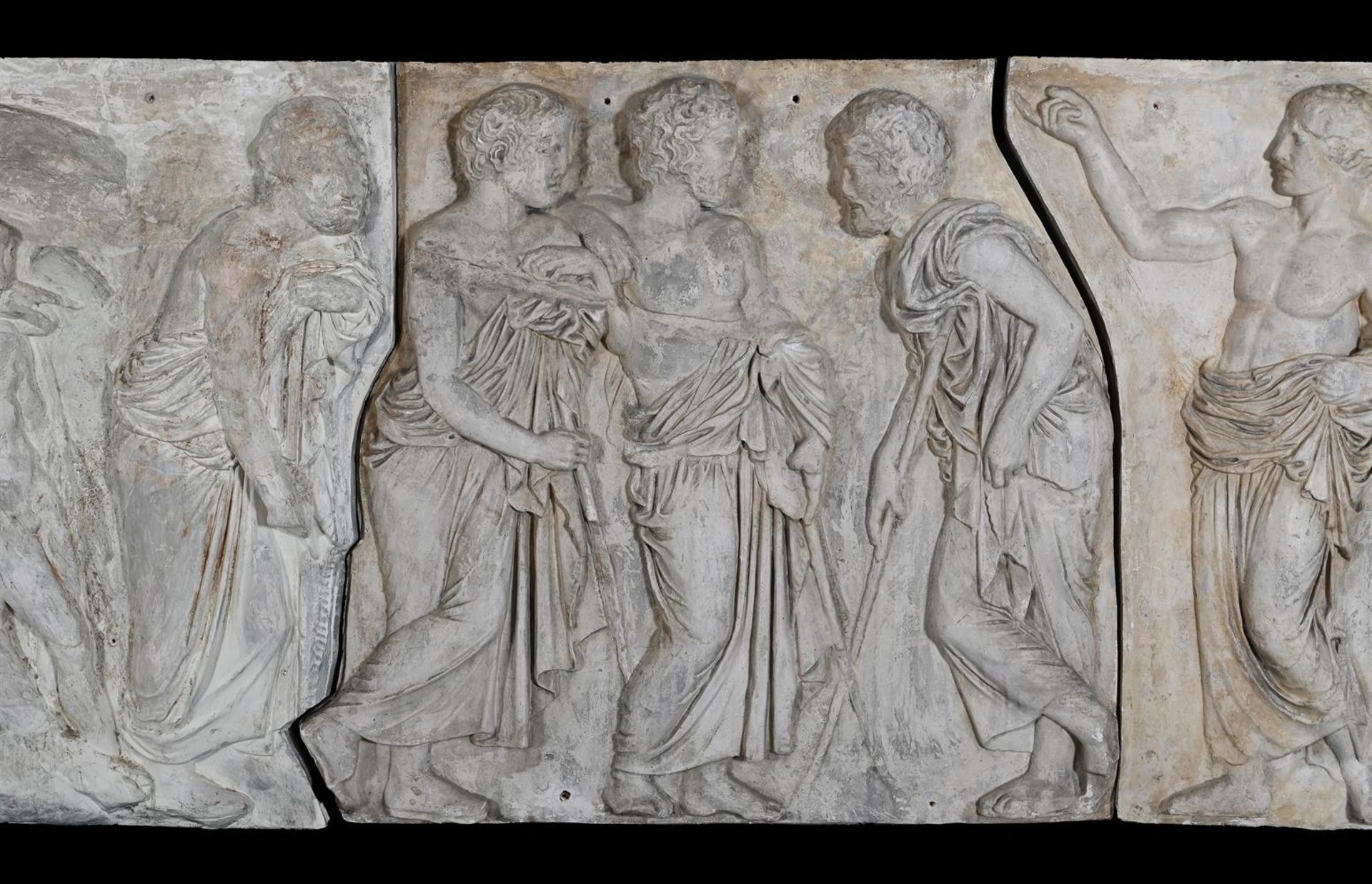 A SET OF FOUR LARGE AND IMPRESSIVE PLASTER PANELS CAST FROM THE PARTHENON MARBLES - Image 4 of 5