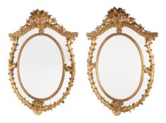 A PAIR OF GILTWOOD AND GESSO OVERMANTEL MIRRORS, 19TH CENTURY