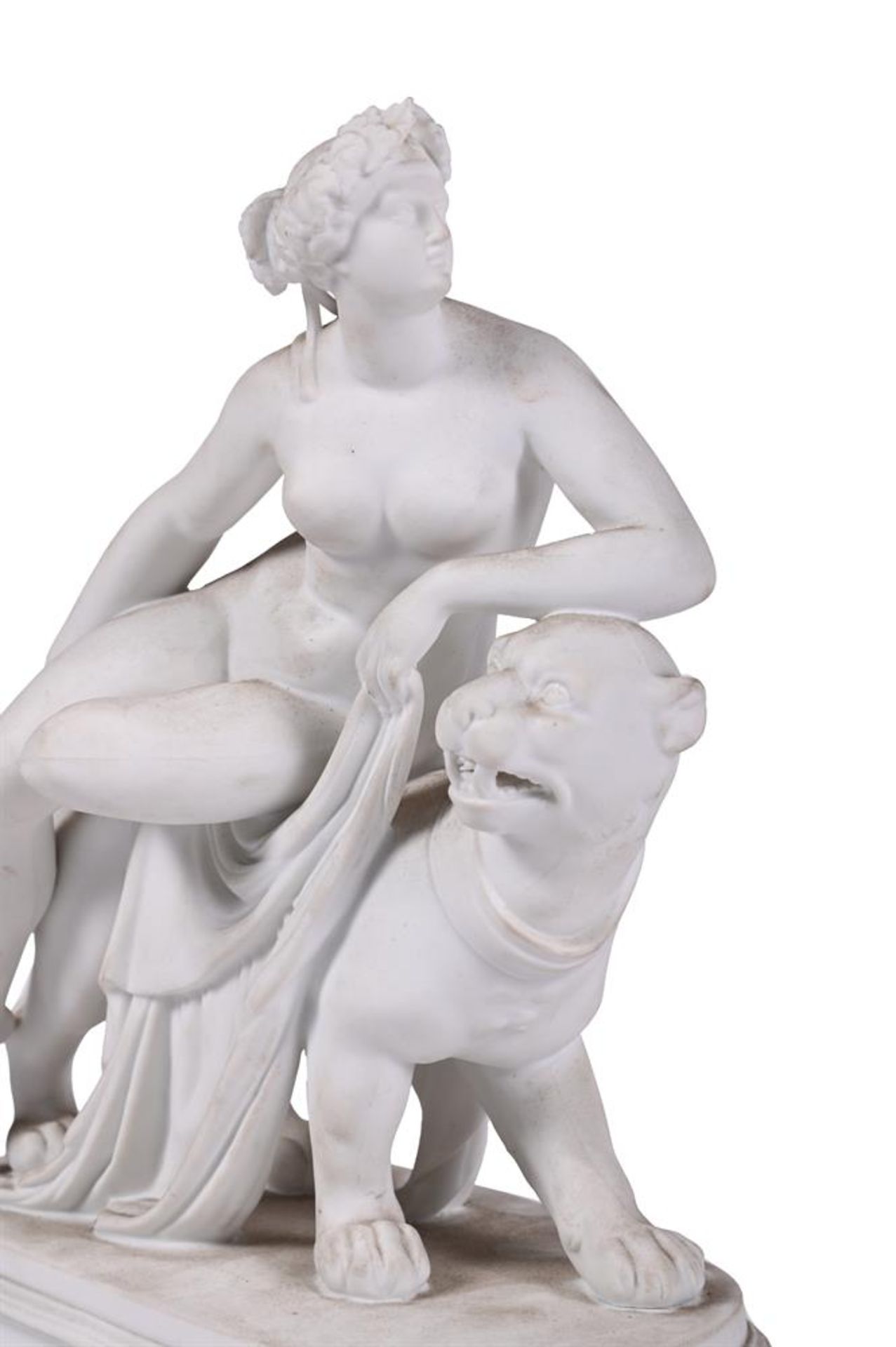 AFTER JOHANN DANNECKER (1758-1841), A CONTINENTAL BISCUIT PORCELAIN MODEL OF ARIADNE AND THE PANTHER - Image 3 of 5