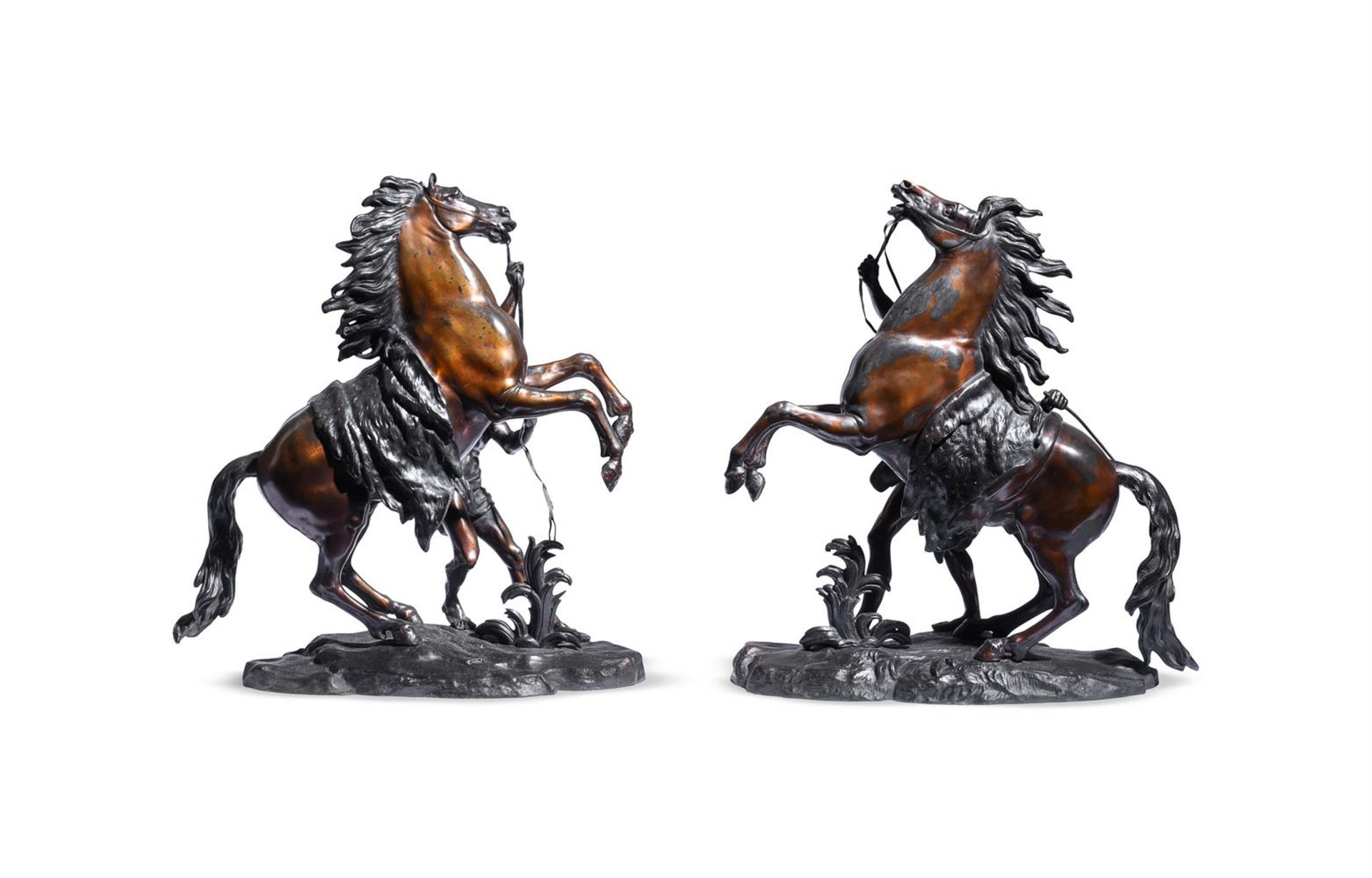 AFTER COUSTOU, A LARGE PAIR OF BRONZE MARLY HORSES FRENCH, 19TH CENTURY - Image 7 of 7