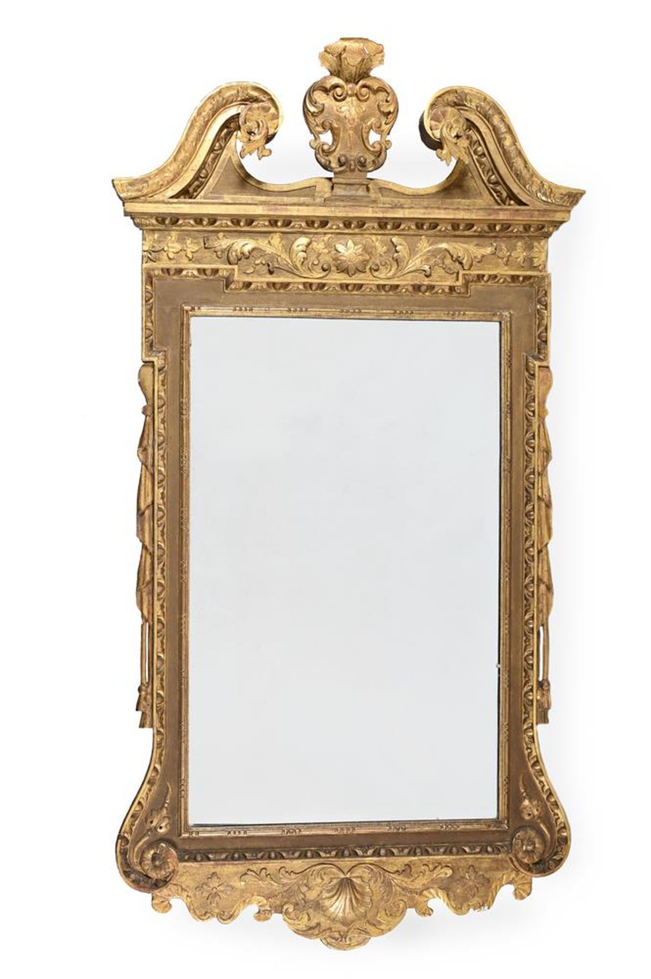 A GEORGE II GILTWOOD AND GESSO MIRROR, CIRCA 1735