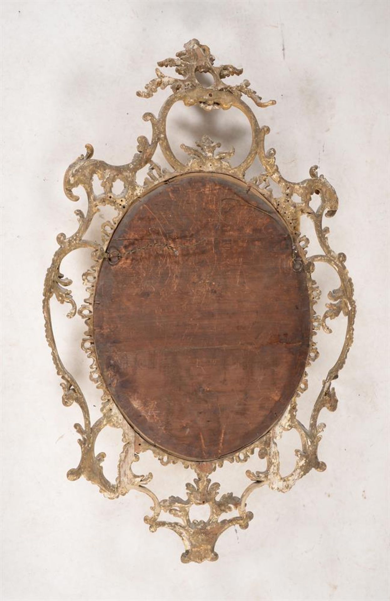 A GEORGE III CARVED GILTWOOD OVAL MIRROR, CIRCA 1765 - Image 5 of 5