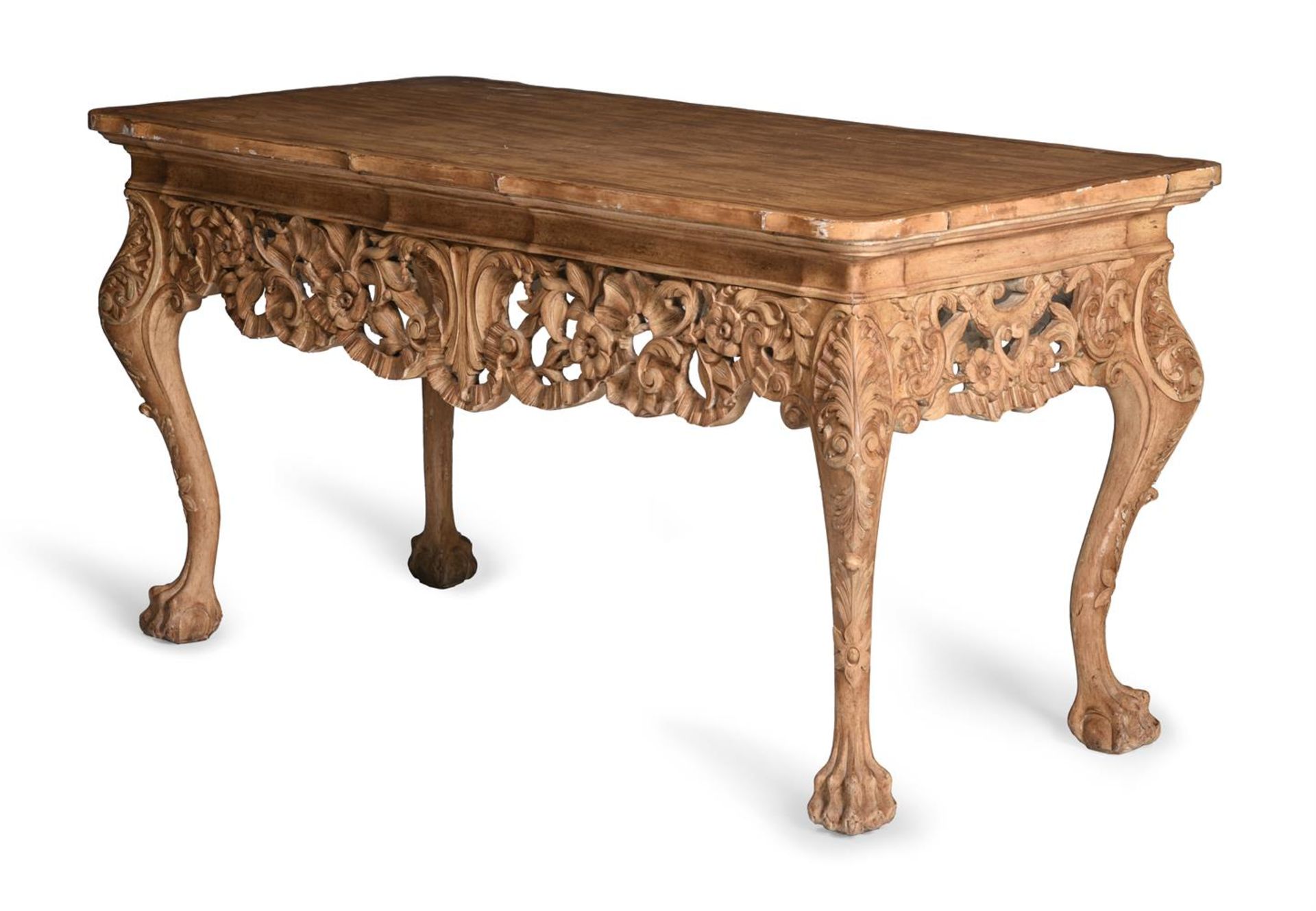 A 'GRAINED' CONSOLE OR CENTRE TABLE, IN GEORGE II STYLE, PROBABLY FIRST HALF 20TH CENTURY - Image 7 of 10