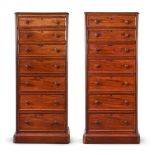 Y A PAIR OF VICTORIAN MAHOGANY 'WELLINGTON' CHESTS OF DRAWERS, CIRCA 1840