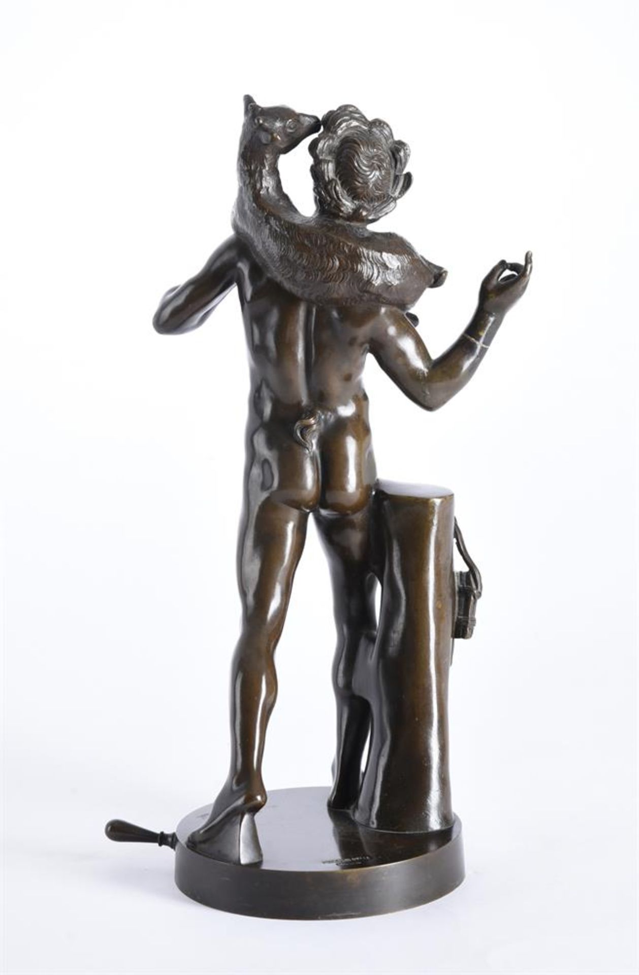 AFTER THE ANTIQUE, A BRONZE FIGURE OF A BACCHIC SHEPHERD, LATE 19TH CENTURY, ITALIAN - Image 3 of 4