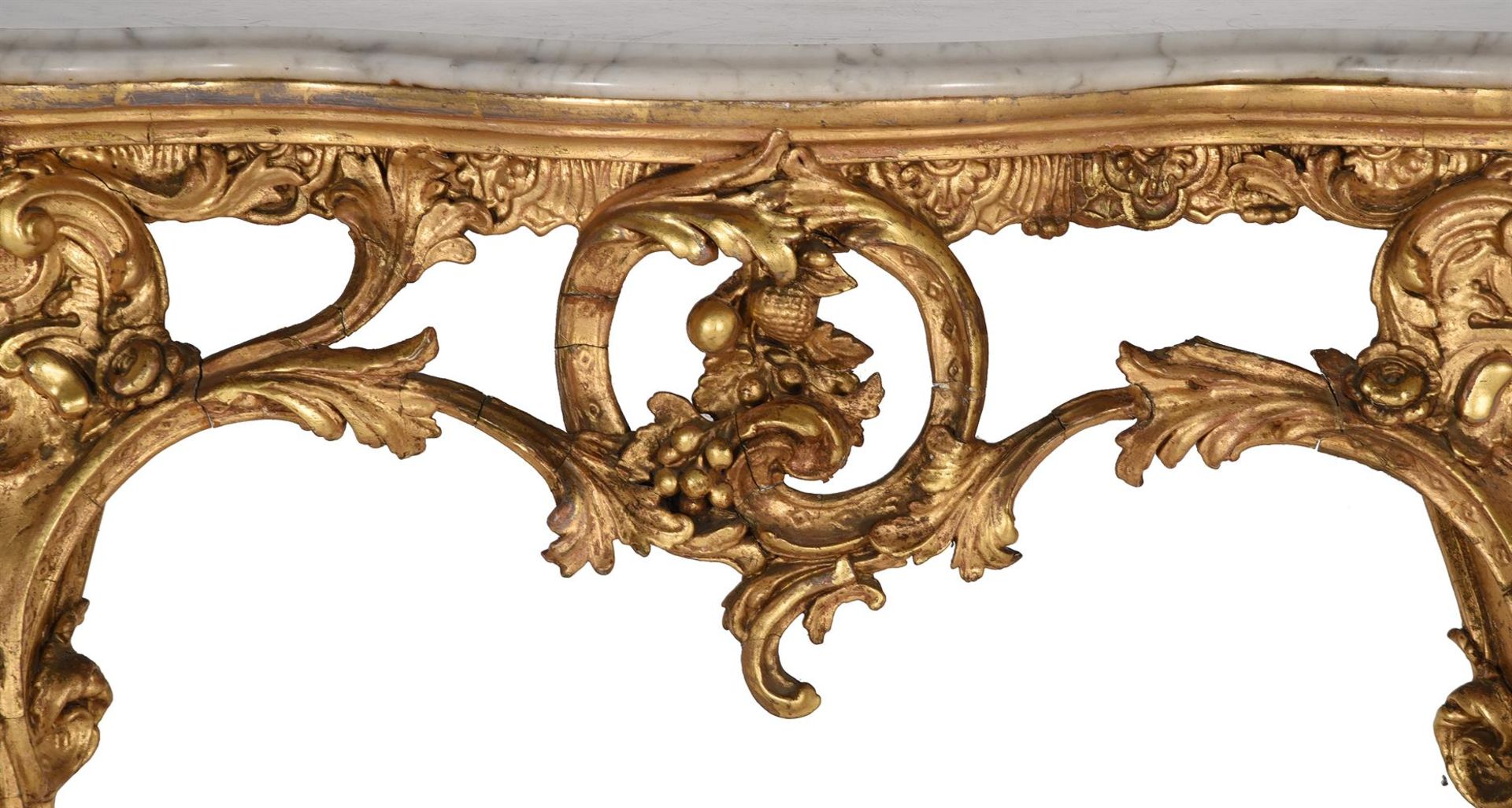 A PAIR OF GILTWOOD AND COMPOSITION CONSOLE TABLES, IN ROCOCO REVIVAL TASTE, 19TH CENTURY - Bild 8 aus 13