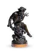 AFTER PROVIN SERRES, A BRONZE FIGURE OF NEPTUNE FRENCH, MID 19TH CENTURY