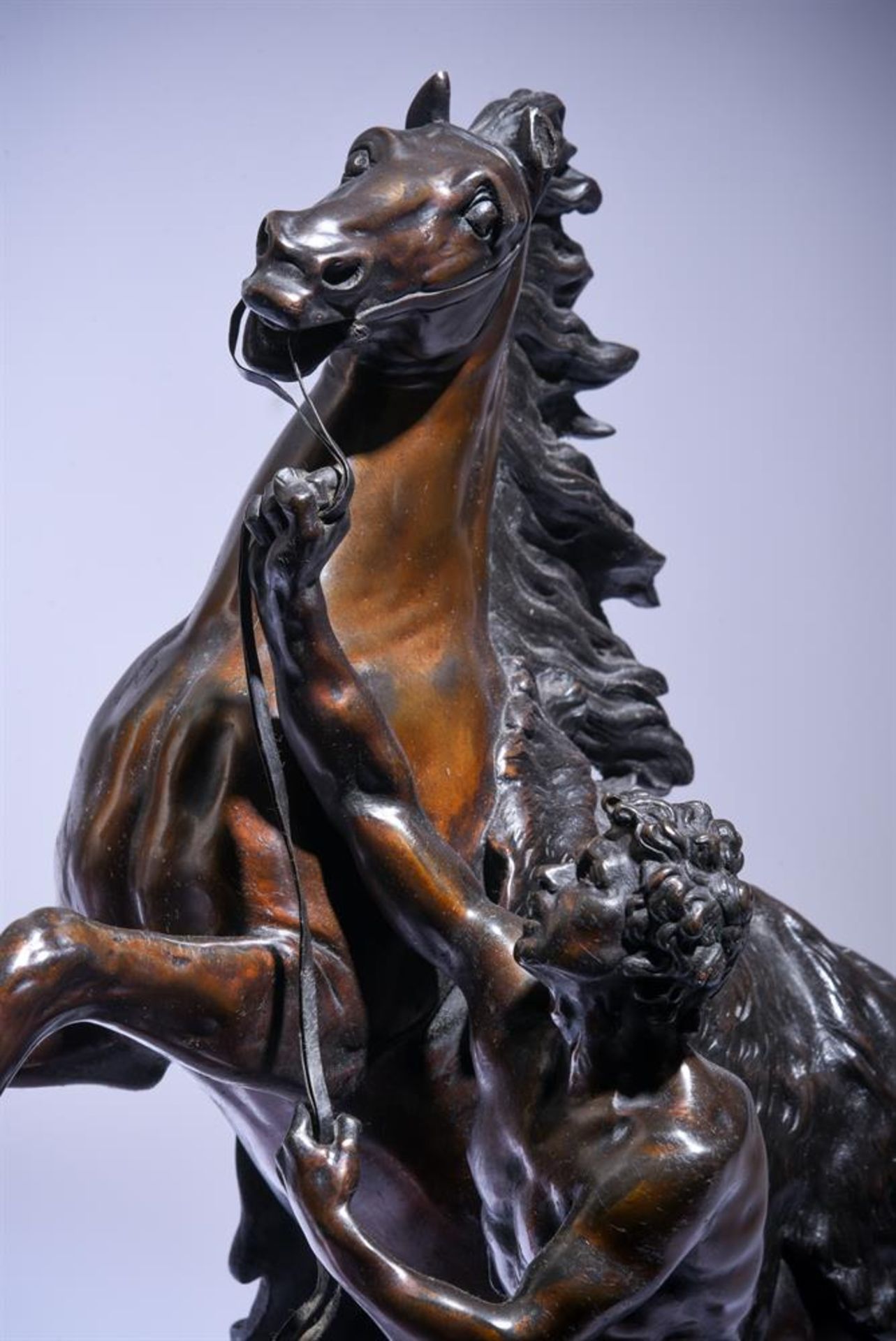 AFTER COUSTOU, A LARGE PAIR OF BRONZE MARLY HORSES FRENCH, 19TH CENTURY - Image 5 of 7