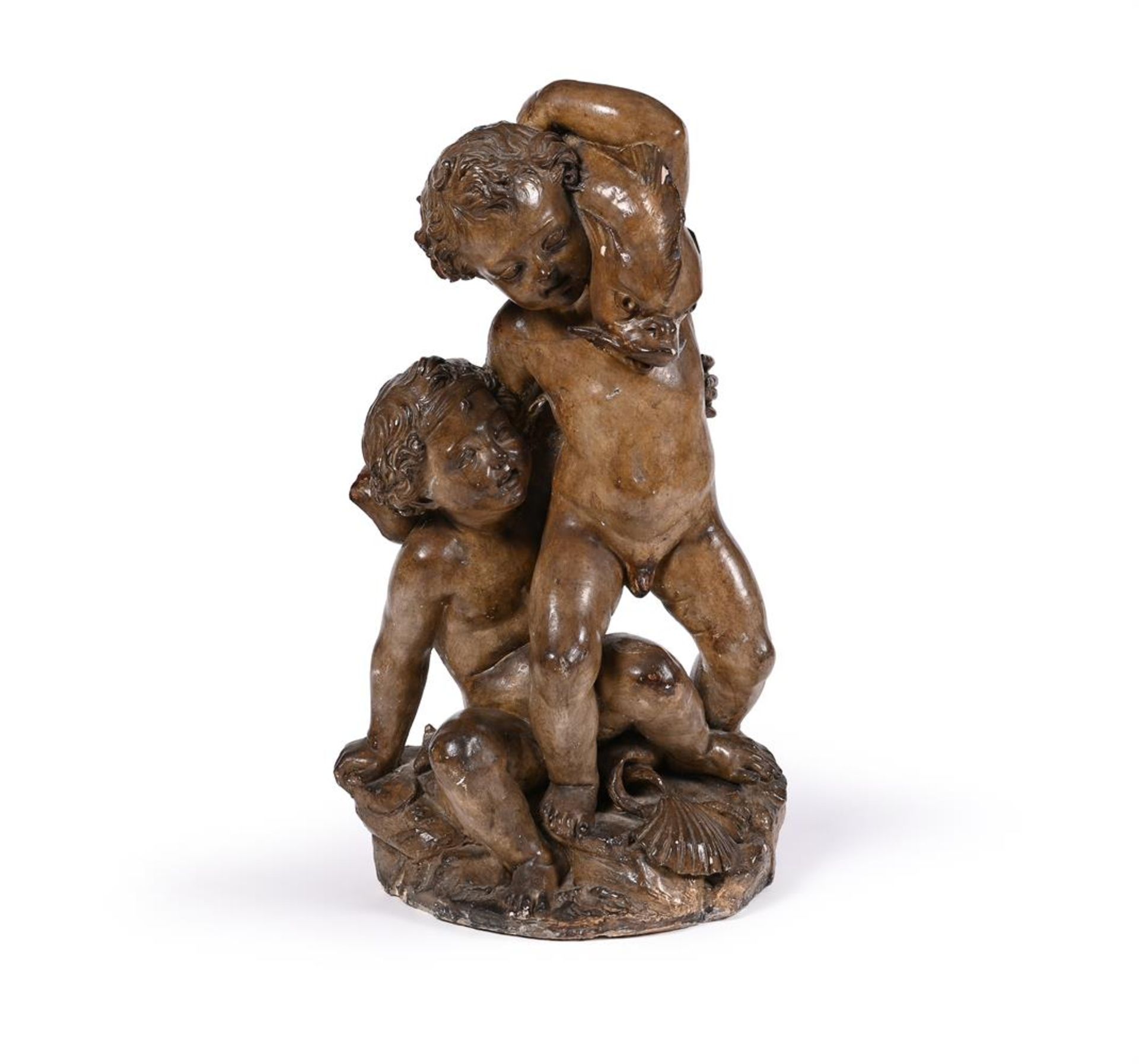 TWO PLASTER FIGURES OF PUTTI, ATTRIBUTED TO D. BRUCCIANI & CO, PROBABLY LATE 19TH CENTURY - Bild 6 aus 13