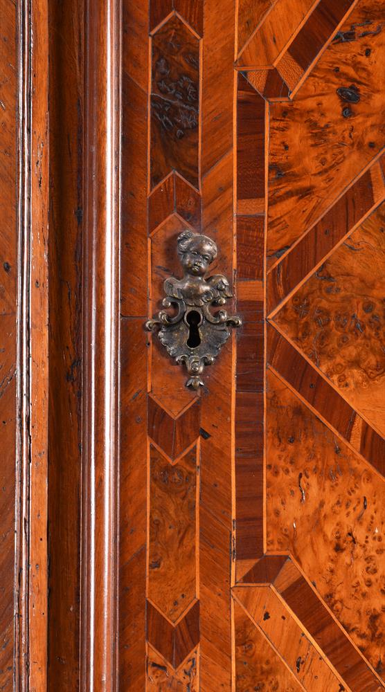 A SWISS WALNUT, BURR WALNUT AND FRUITWOOD BREAKFRONT SIDE CABINET, THIRD QUARTER 18TH CENTURY - Image 5 of 6