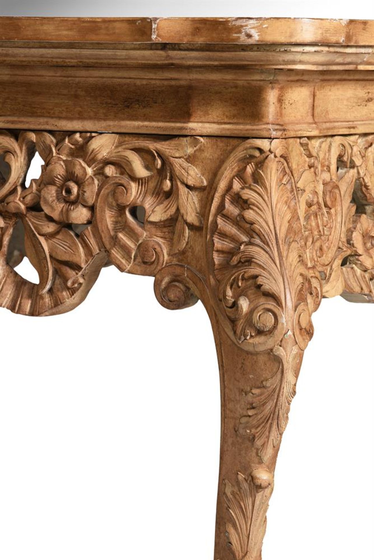 A 'GRAINED' CONSOLE OR CENTRE TABLE, IN GEORGE II STYLE, PROBABLY FIRST HALF 20TH CENTURY - Image 5 of 10