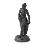 AFTER THE ANTIQUE, A BRONZE FIGURE OF THE BATHING VENUS, 19TH CENTURY, ITALIAN