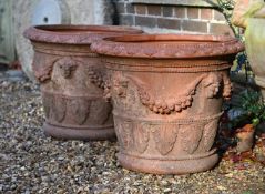 A PAIR OF CLASSICAL STYLE TERRACOTTA PLANTERS, PROBABLY ITALIAN, MID/LATE 20TH CENTURY